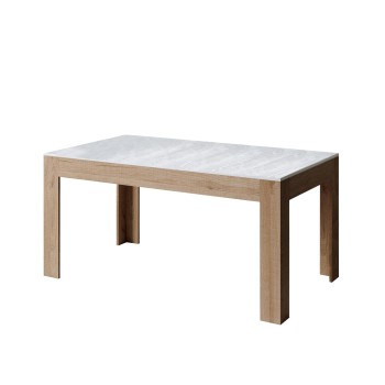 Tavolo Bibi - Tavolo allungabile 90x160/220 cm Bibi Mix piano Bianco Spatolato - base Antracite Spatolato