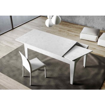 Tavolo Cico - Tavolo allungabile 90x120/180 cm Cico Bianco Spatolato