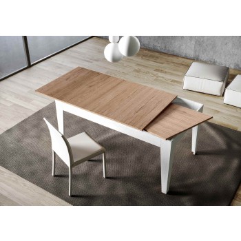 Tavolo Cico - Tavolo allungabile 90x120/180 cm Cico Mix piano Bianco Spatolato - base Antracite Spatolato