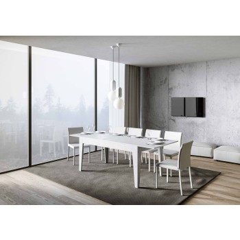 Tavolo Cico - Tavolo allungabile 90x160/220 cm Cico Bianco Spatolato