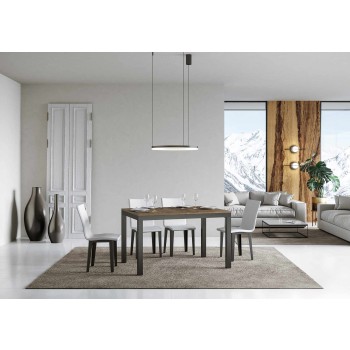 Tavolo Everyday Evolution - Tavolo allungabile 90x120/224 cm Everyday Evolution Bianco Frassino telaio Antracite