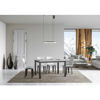 Tavolo Everyday Evolution - Tavolo allungabile 90x120/224 cm Everyday Evolution Bianco Frassino telaio Antracite