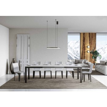 Tavolo Everyday Evolution - Tavolo allungabile 90x120/224 cm Everyday Evolution Bianco Frassino telaio Antracite