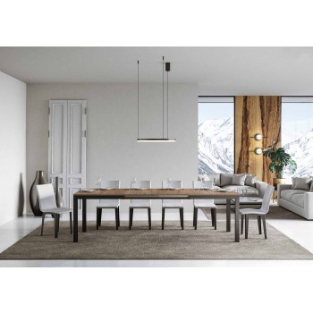 Tavolo Everyday Evolution - Tavolo allungabile 90x120/224 cm Everyday Evolution Bianco Frassino telaio Antracite