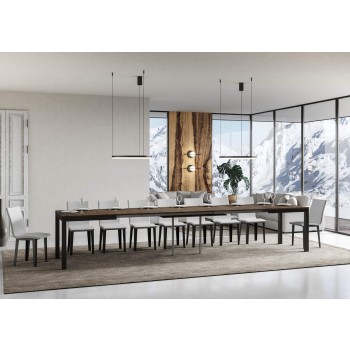 Tavolo Everyday Evolution - Tavolo allungabile 90x120/380 cm Everyday Evolution Bianco Frassino telaio Antracite