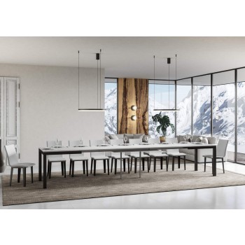 Tavolo Everyday Evolution - Tavolo allungabile 90x120/380 cm Everyday Evolution Bianco Frassino telaio Antracite