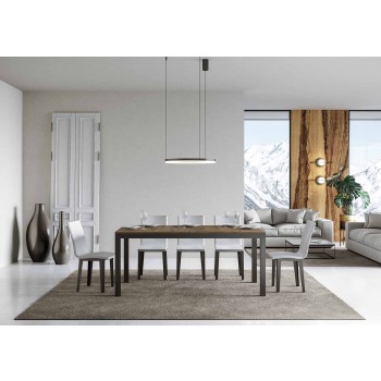 Tavolo Everyday Evolution - Tavolo allungabile 90x160/420 cm Everyday Evolution Bianco Frassino telaio Antracite