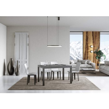 Tavolo Everyday Premium - Tavolo allungabile 90X120/224 cm Everyday Premium Bianco Frassino telaio Antracite