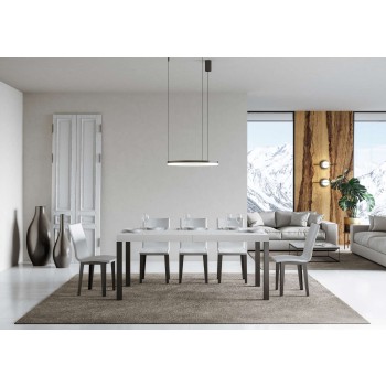 Tavolo Everyday Premium - Tavolo allungabile 90x160/264 cm Everyday Premium Bianco Frassino telaio Antracite