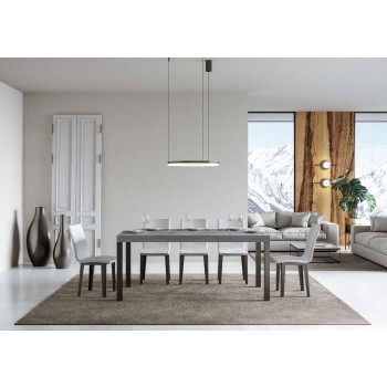 Tavolo Everyday Premium - Tavolo allungabile 90x160/264 cm Everyday Premium Bianco Frassino telaio Antracite