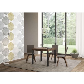 Tavolo Everyday Premium - Tavolo allungabile 90x90/246 cm Everyday Premium Bianco Frassino telaio Antracite