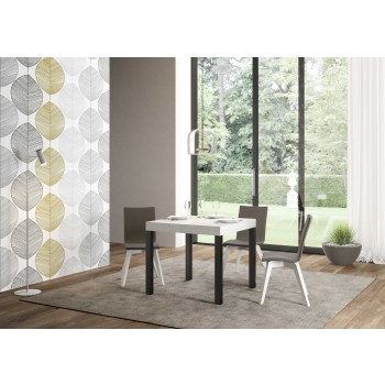 Tavolo Everyday Premium - Tavolo allungabile 90x90/246 cm Everyday Premium Bianco Frassino telaio Antracite