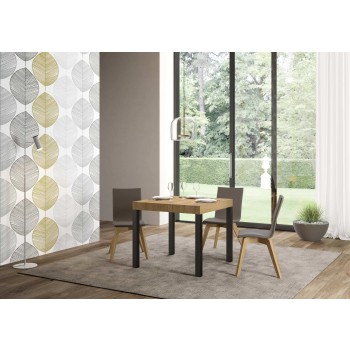 Tavolo Everyday Premium - Tavolo allungabile 90x90/246 cm Everyday Premium Bianco Frassino telaio Antracite