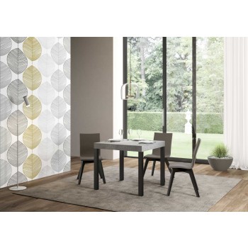 Tavolo Everyday Premium - Tavolo allungabile 90x90/246 cm Everyday Premium Bianco Frassino telaio Antracite