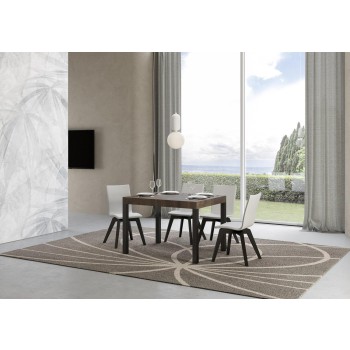 Tavolo Everyday - Tavolo allungabile 80x120/204 cm Everyday Bianco Frassino telaio Antracite