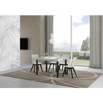 Tavolo Everyday - Tavolo allungabile 80x120/204 cm Everyday Bianco Frassino telaio Antracite