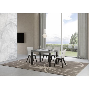 Tavolo Everyday - Tavolo allungabile 80x120/204 cm Everyday Bianco Frassino telaio Antracite