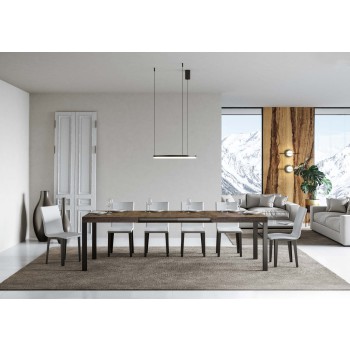 Tavolo Everyday - Tavolo allungabile 90X120/224 cm Everyday Bianco Frassino telaio Antracite