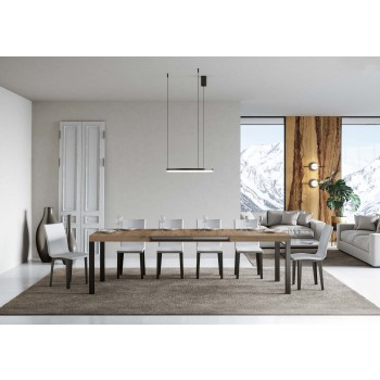 Tavolo Everyday - Tavolo allungabile 90X120/224 cm Everyday Bianco Frassino telaio Antracite