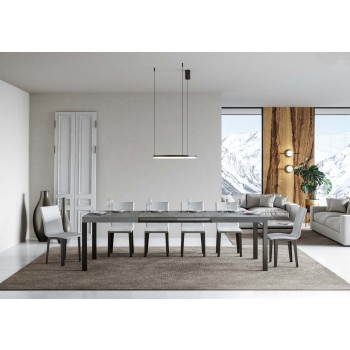 Tavolo Everyday - Tavolo allungabile 90x130/234 cm Everyday Bianco Frassino telaio Antracite