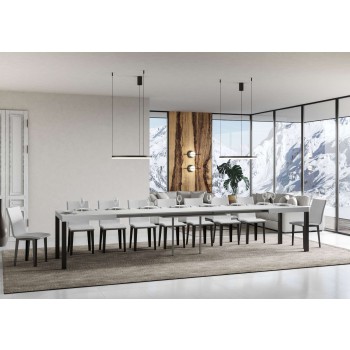 Tavolo Everyday - Tavolo allungabile 90x130/390 cm Everyday Bianco Frassino telaio Antracite