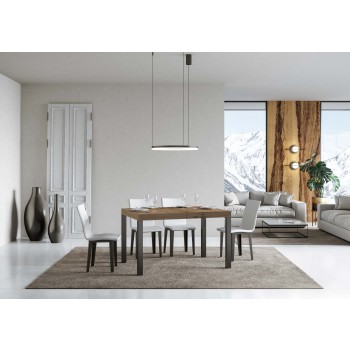 Tavolo Everyday - Tavolo allungabile 90x130/390 cm Everyday Bianco Frassino telaio Antracite