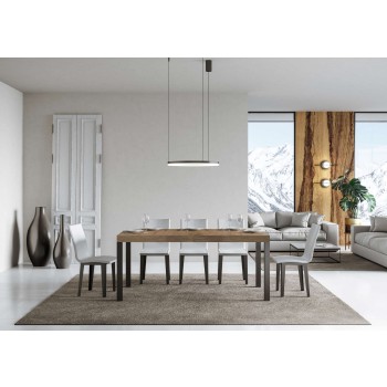 Tavolo Everyday - Tavolo allungabile 90x160/420 cm Everyday Bianco Frassino telaio Antracite