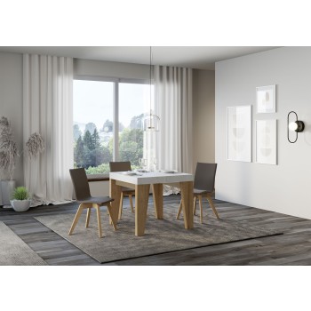 Tavolo Naxy - Tavolo allungabile 90x90/246 cm Naxy Bianco Frassino