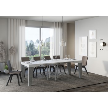 Tavolo Naxy - Tavolo allungabile 90x90/246 cm Naxy Bianco Frassino