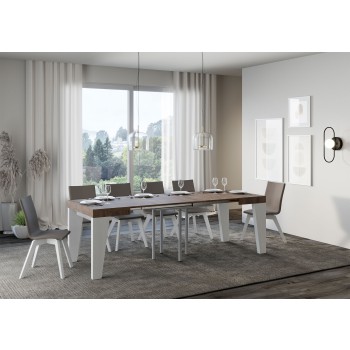 Tavolo Naxy - Tavolo allungabile 90x90/246 cm Naxy Bianco Frassino