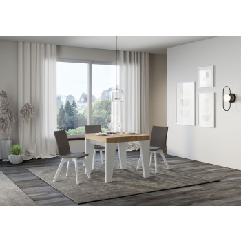 Tavolo Naxy - Tavolo allungabile 90x90/246 cm Naxy Bianco Frassino