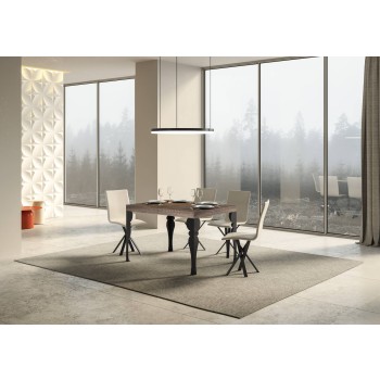 Tavolo Paxon Antracite - Tavolo allungabile 90X120/224 cm Paxon Bianco Frassino telaio Antracite