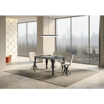 Tavolo Paxon Antracite - Tavolo allungabile 90X120/224 cm Paxon Bianco Frassino telaio Antracite