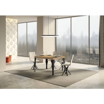 Tavolo Paxon Antracite - Tavolo allungabile 90x130/234 cm Paxon Bianco Frassino telaio Antracite