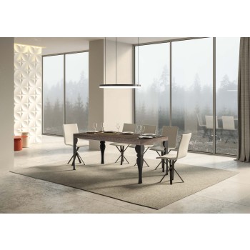 Tavolo Paxon Antracite - Tavolo allungabile 90x160/264 cm Paxon Bianco Frassino telaio Antracite