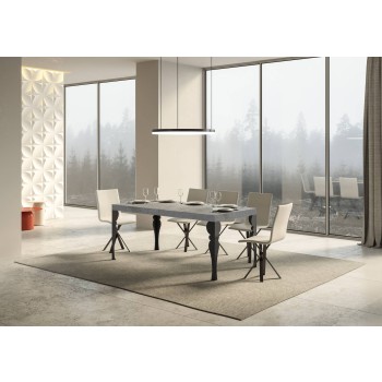 Tavolo Paxon Antracite - Tavolo allungabile 90x160/420 cm Paxon Bianco Frassino telaio Antracite