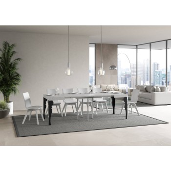 Tavolo Paxon Antracite - Tavolo allungabile 90x90/246 cm Paxon Bianco Frassino telaio Antracite