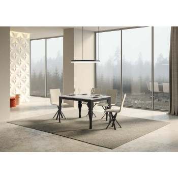 Tavolo Paxon Evolution Antracite - Tavolo allungabile 90x120/224 cm Paxon Evolution Bianco Frassino telaio Antracite