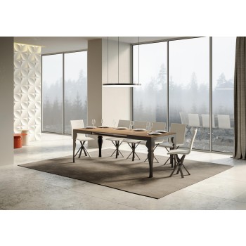 Tavolo Paxon Evolution Antracite - Tavolo allungabile 90x120/224 cm Paxon Evolution Bianco Frassino telaio Antracite