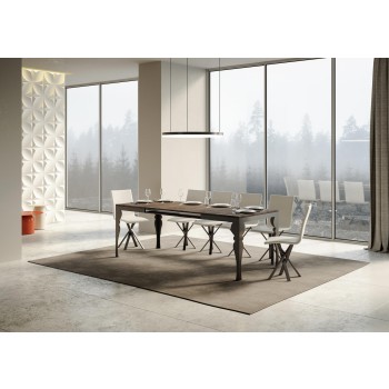 Tavolo Paxon Evolution Antracite - Tavolo allungabile 90x160/264 cm Paxon Evolution Bianco Frassino telaio Antracite