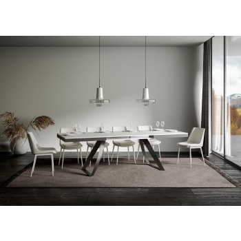 Tavolo Proy Evolution Antracite - Tavolo allungabile 90x160/264 cm Proxy Evolution Bianco Frassino telaio Antracite