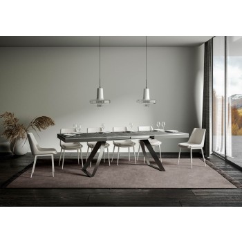 Tavolo Proy Evolution Antracite - Tavolo allungabile 90x160/264 cm Proxy Evolution Bianco Frassino telaio Antracite