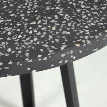 Tavolo rotondo Tella in terrazzo nero Ø 70 cmterrazzo nero Ø 70 cm