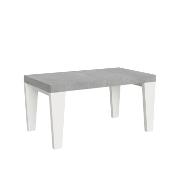 Tavolo Spimbo Mix - Tavolo allungabile 90x160/264 cm Spimbo Mix piano Bianco Frassino - gambe Noce