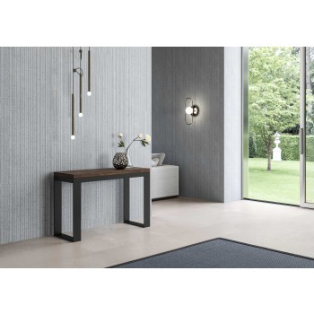 Tavolo Tecno Double - Tavolo apribile 120/200x45/90 cm Tecno Double Quercia Natura telaio Antracite