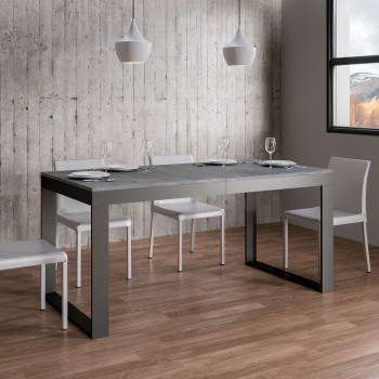 Tavolo Tecno Evolution - Tavolo allungabile 90x160/264 cm Tecno Evolution Bianco Frassino telaio Antracite