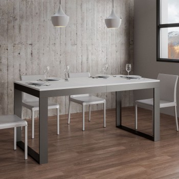 Tavolo Tecno Evolution - Tavolo allungabile 90x160/264 cm Tecno Evolution Bianco Frassino telaio Antracite