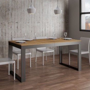 Tavolo Tecno Evolution - Tavolo allungabile 90x160/264 cm Tecno Evolution Bianco Frassino telaio Antracite