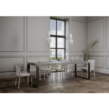 Tavolo Tecno Premium - Tavolo allungabile 90x130/234 cm Tecno Premium Bianco Frassino telaio Antracite