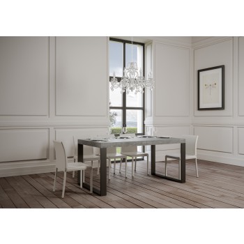 Tavolo Tecno Premium - Tavolo allungabile 90x130/390 cm Tecno Premium Bianco Frassino telaio Antracite